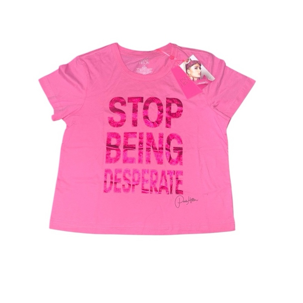 Paris Hilton “ Stop Being Desperate “ Baby Tee💘